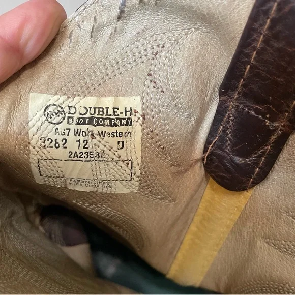 Double H Robert Boots AG7 Work Western 3282 Mens 12 D Medium Brown - Picture 7 of 7